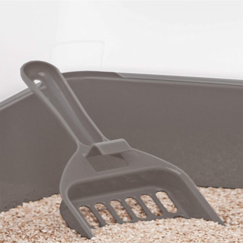 Load image into Gallery viewer, Iris Ohyama Cat Litter Box CLH-12 . Cat litter tray with scoop and raised removable rim. - Taupe Colour
