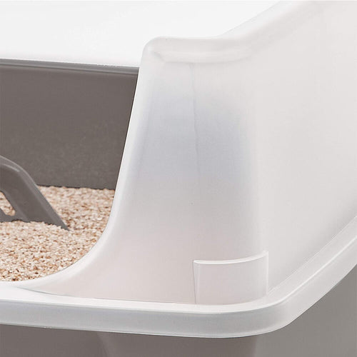 Load image into Gallery viewer, Iris Ohyama Cat Litter Box CLH-12 . Cat litter tray with scoop and raised removable rim. - Taupe Colour
