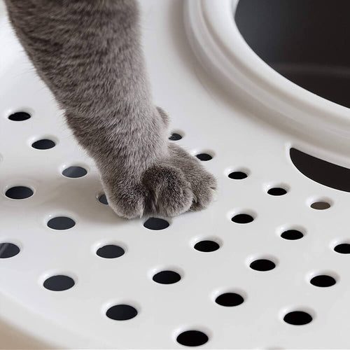 Load image into Gallery viewer, Iris Ohyama, Cat litter tray with perforated lid and scoop, Top Entry Cat Litter Box TECL-20 - Grey
