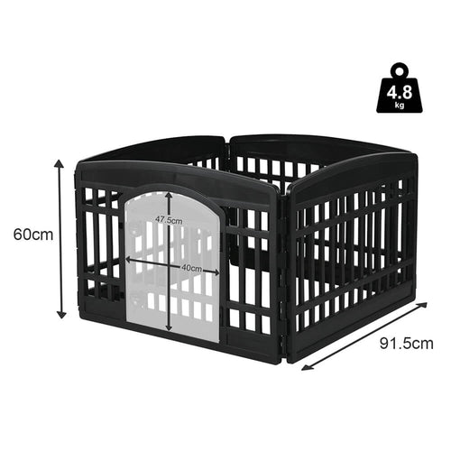 Load image into Gallery viewer, Iris Ohyama, pet playpen with door, latch, clips for easy assembly &amp; disassembly. CI-604E - Black
